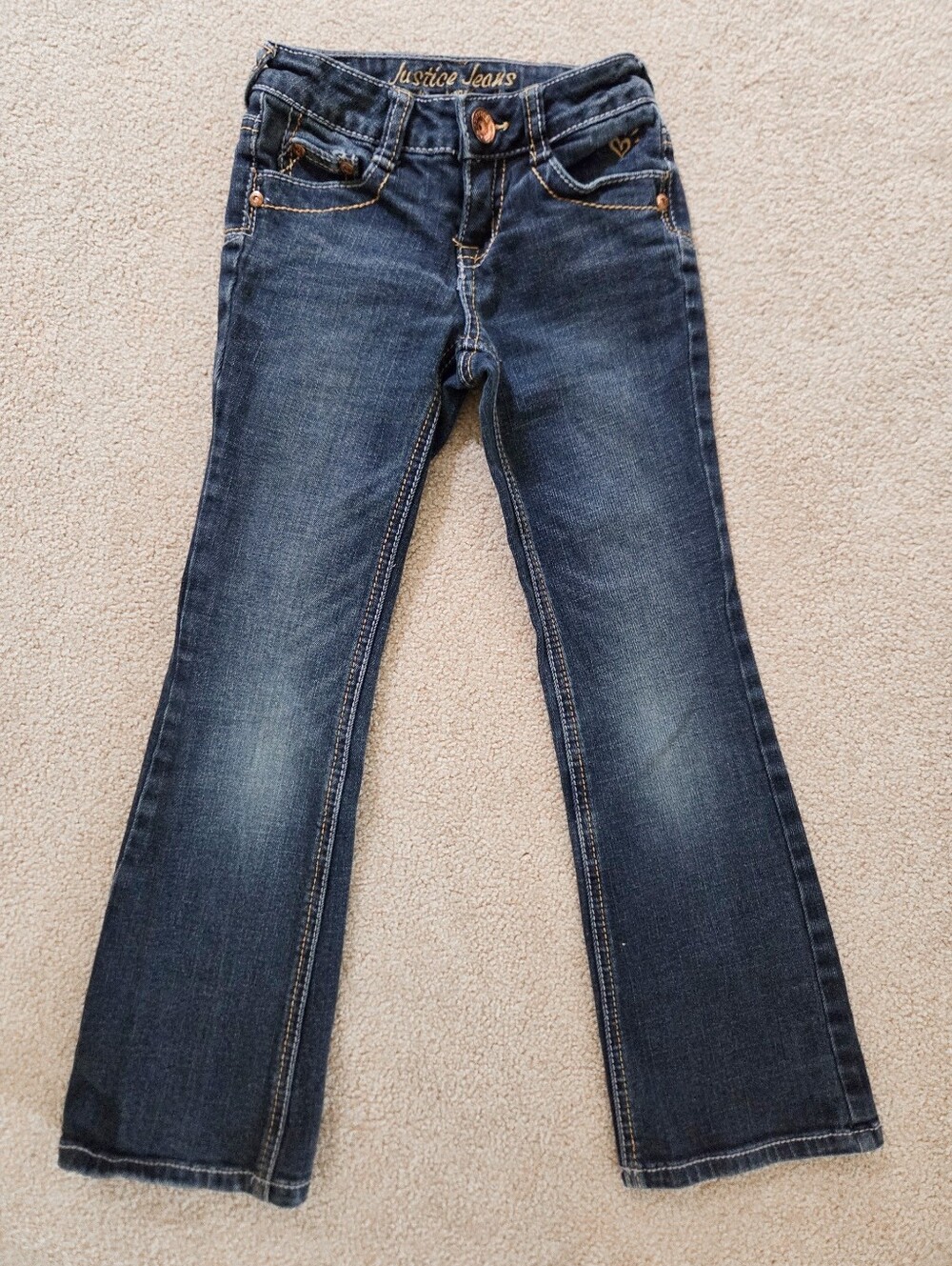 Justice Girls Bootcut Jeans Dark Wash Size 7 Short